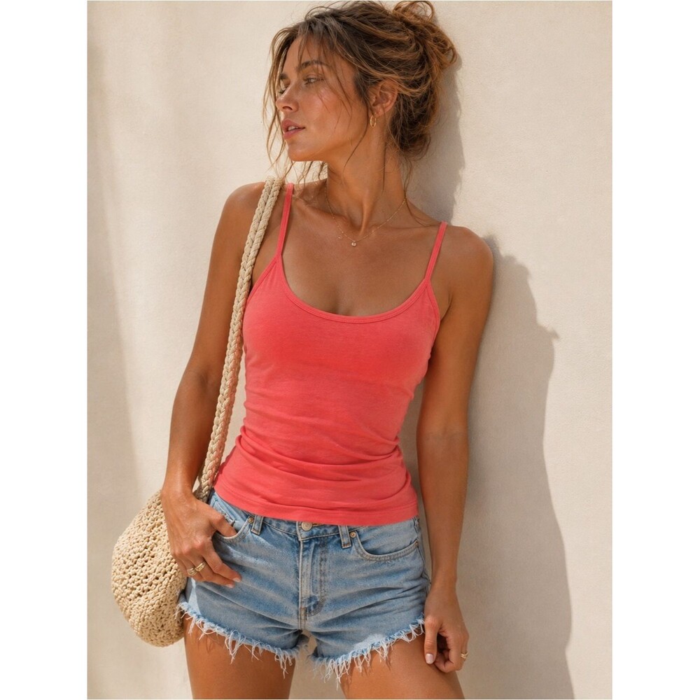 NWT American Eagle Coral Cami Tank Spaghetti Straps Medium